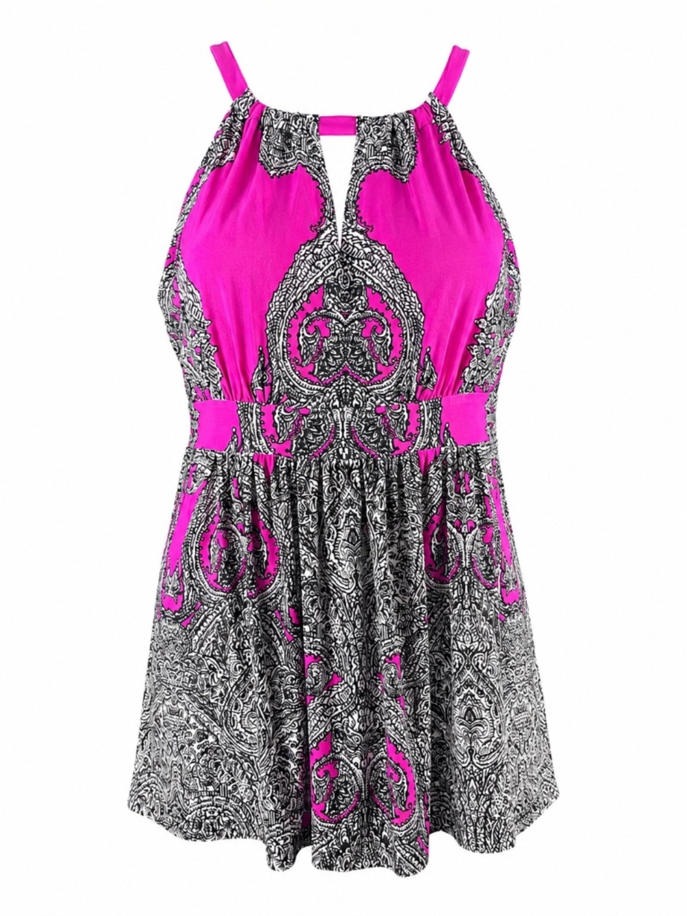INC International Concepts Pink Paisley Halter Top Size Medium